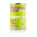 NATURAL CODE DOG PUPPY 01 POLLO RISO E MELA GR 400