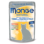 MONGE CAT BUSTA NATURAL KITTEN TONNO FEGATINI POLLO GR 80