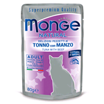 MONGE CAT BUSTA NATURAL TONNO MANZO GR 80