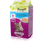 WHISKAS PRANZETTI GELATINA 1+TONNO-PESCE B.-SALMONE 6X50 GR (4+2)