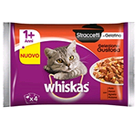 WHISKAS STRACCETTI CASSEROLE POLLO-MANZO-AGNELLO-POLLAME 4X GR 85