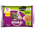 WHISKAS STRACCETTI CASSEROLE POLLO-SALMONE-MANZO-TONNO 4X GR 85